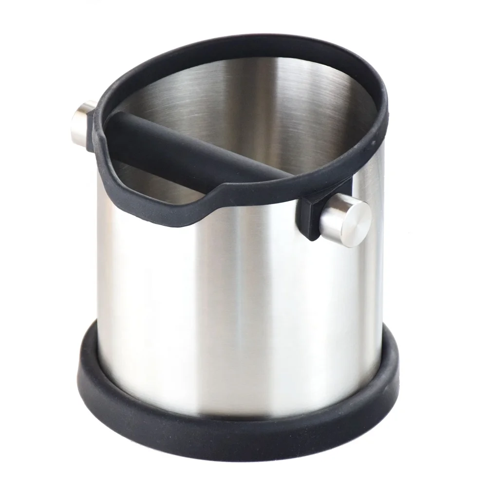 Nenya Kitchen Accessories Stainless Steel Espresso Knock Box 4.8 Inch Shock-Absorbent Durable Barista Style Coffee Tools