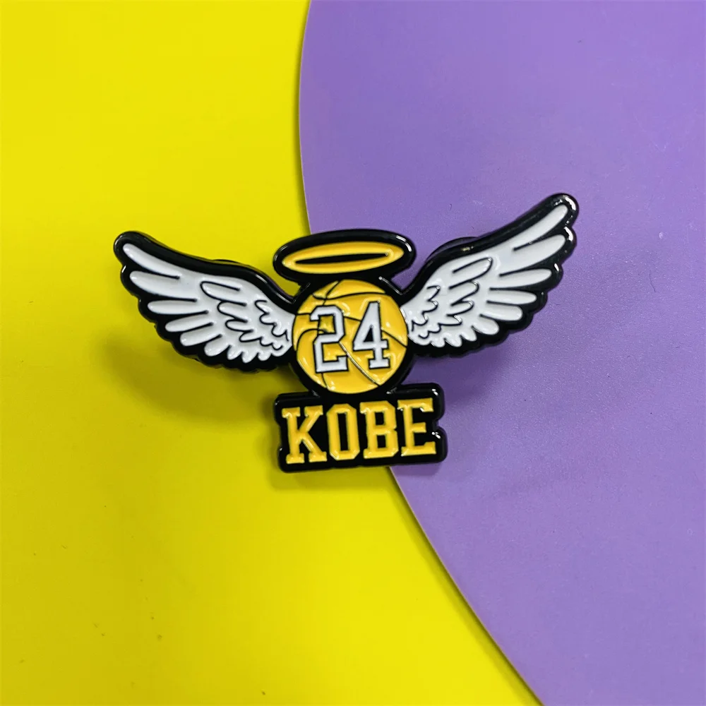 Design Lakers Kobe Hat Pin Soft Enamel Pin Badge Nba Superstar Kobe Bryant Brooch Lapel Pin With Backing Card