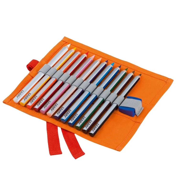 Hot Sales Stationery Storage Sketch Pencil Holder Bag Custom logo Canvas Roll up Pencil Case for Color Pencils