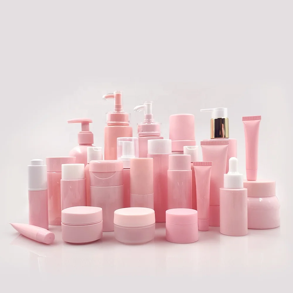 10g 15g 30g 50g 100g 120g 150g 200g Cosmetic Amber Pink Plastic PET PP Jar Container Empty Frosted Cream Jars with Purple Lid