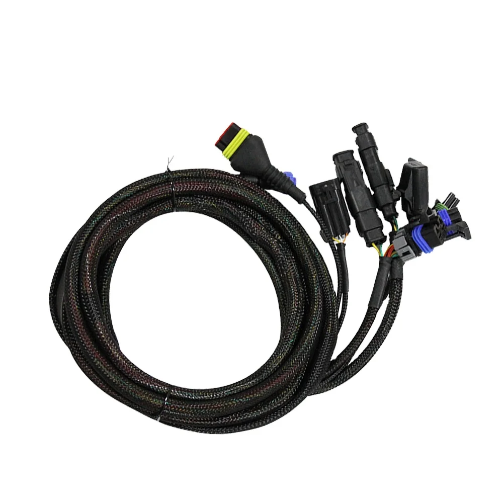 High Quality Custom DT06-4S Plug Braided Sleeving Wiring Harness Automobile Race Car