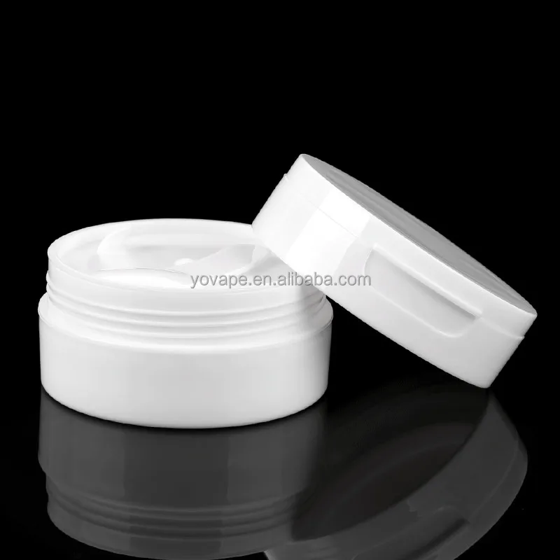 Luxury 50g 50ml 50 gram 100 ml 100g cream cosmetic empty PP white wide mouth plastic toothpaste powder jars with flip top lid