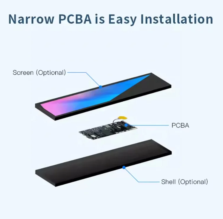 Display stretched bar wide screen for retail shore flexible screen LCD film screen digital signage and displays