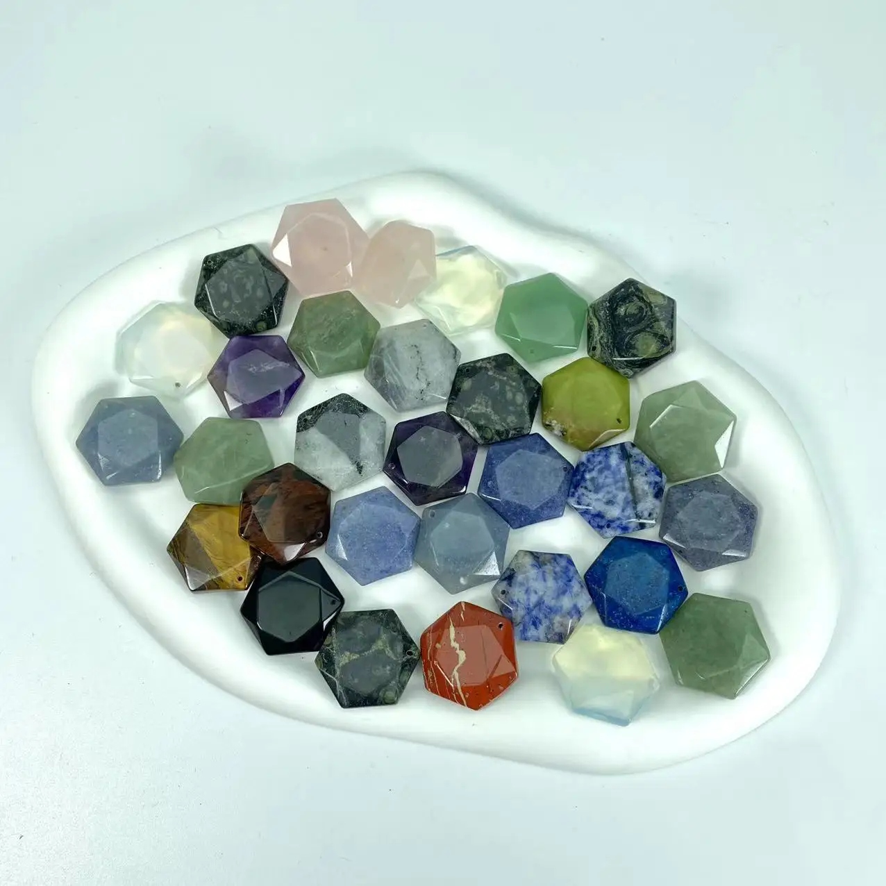 wholesale price spiritual natural rock tiger eye clear rose quartz crystal pendant healing stone chakra crystal david star