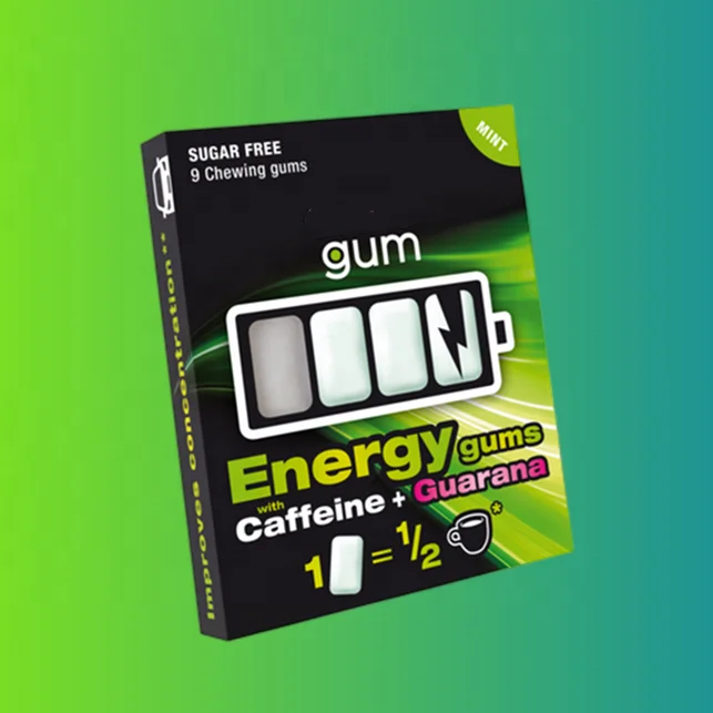 xylitol caffeinated guarana chewing gum functional spearmint flavor chewing gum