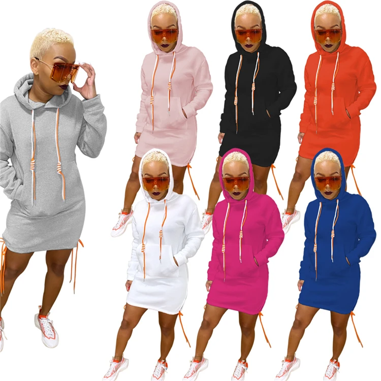 
trendy casual dresses long sleeve hoodie dresses winter clothes for women 