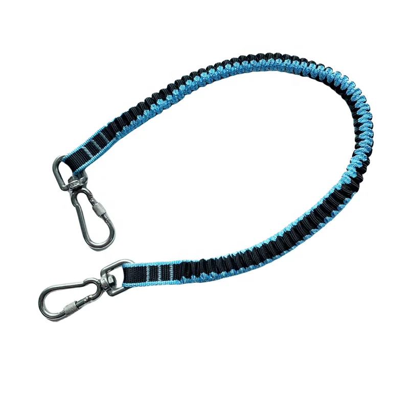 X-C-PIN High quality 5kg retractable toggle type bungee tool lanyard tool tether rope with 360 aluminum carabiner