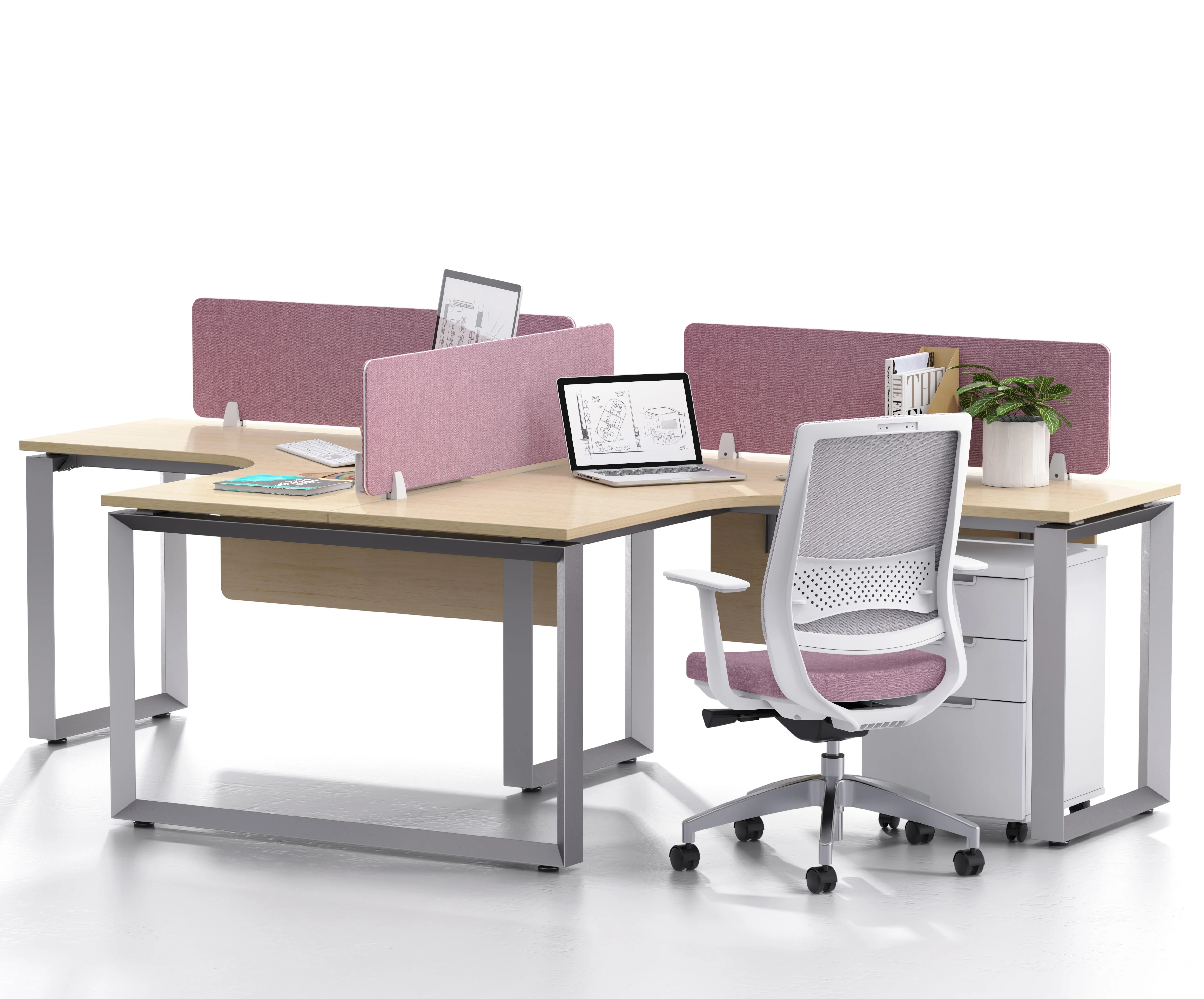 Wholesale high quality modern office tables employee office desk standing computer table for commercial furniture