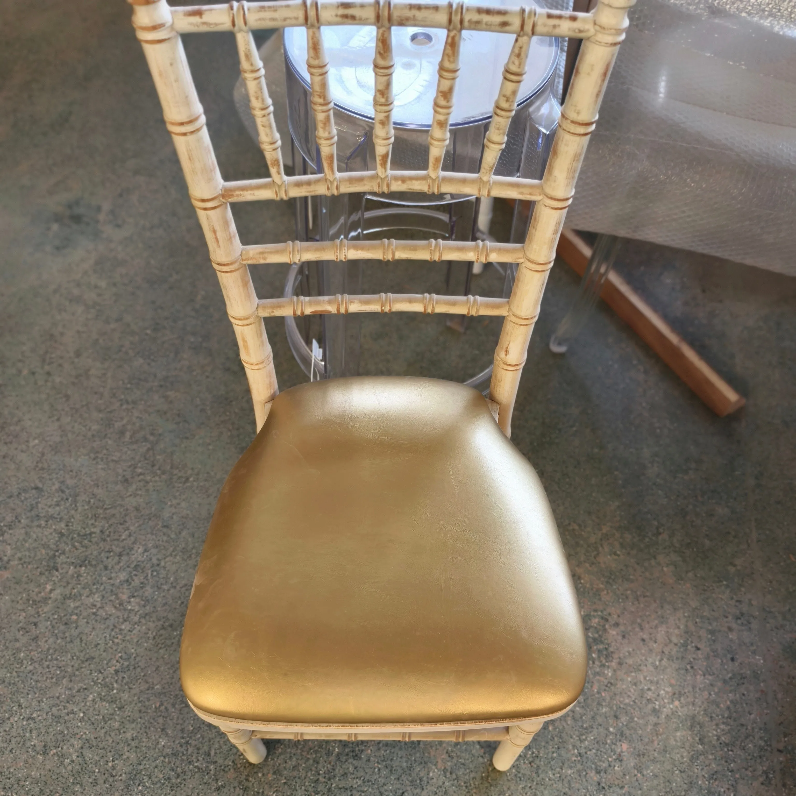 Stock Sale 4.5cm thickness Vinyl PU Foam Board Cushion for Chiavari Phoenix Napoleon Chair with Velcro Sticker