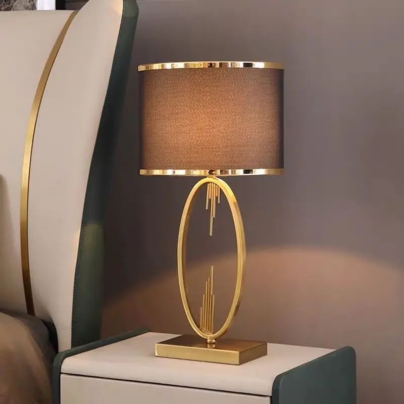 Modern Table Lamp LED Nordic Creative Simple Brown Lampshade Desk Lights for Home Living Room Bedroom Bedside