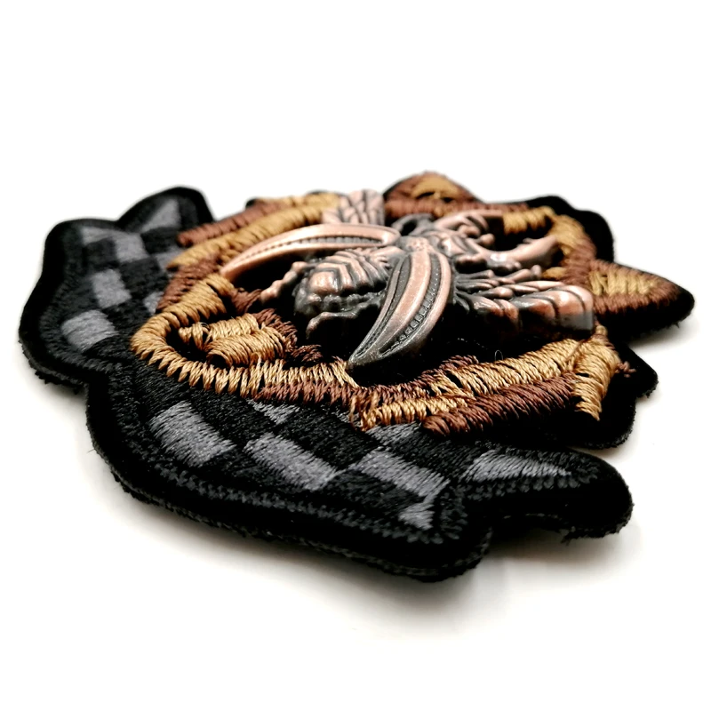 
China Characteristics handmade embroidered badge Applique bullion blazer badge Embroidery Patches 