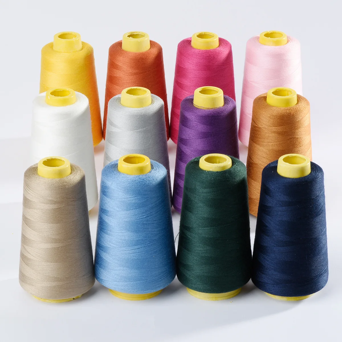 In Stock Wholesale Hilo Solid Color Dyed Spun 100% Polyester Yarn With Different Colors 40/2 Polyester Sewing Thread