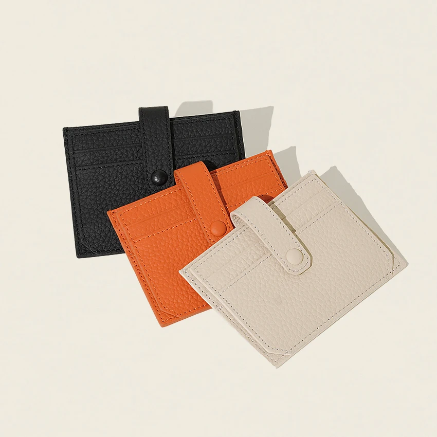 Credit card case for women minimalist pocket wallet ladies genuine leather slim card holder