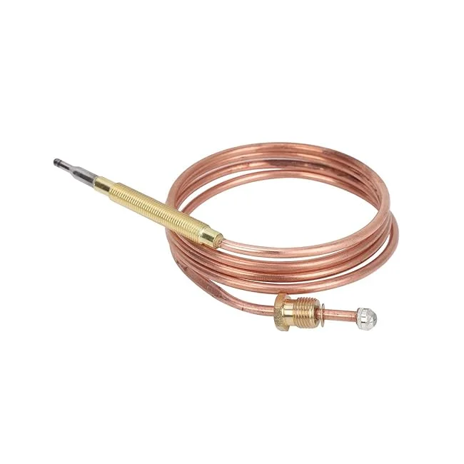 Thermocouple Replacement, BBQ Grill Fireplace Heating Gas Burner Thermocouple Probe 900mm with 5pcs Fit Nuts,for Gas Heater