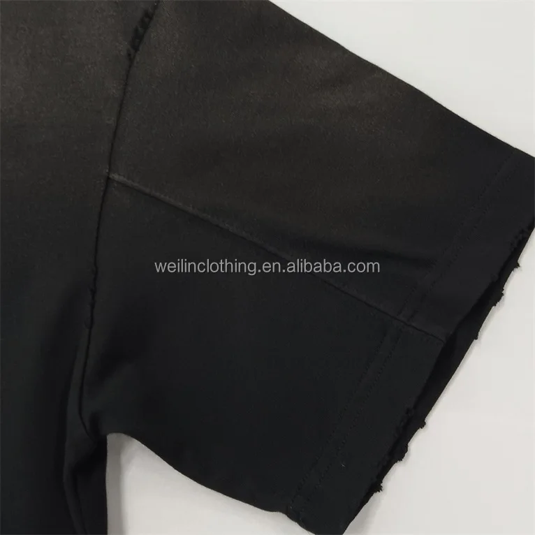 Custom baggy loose oversized vintage heavy distressed ripped wash t shirt for men