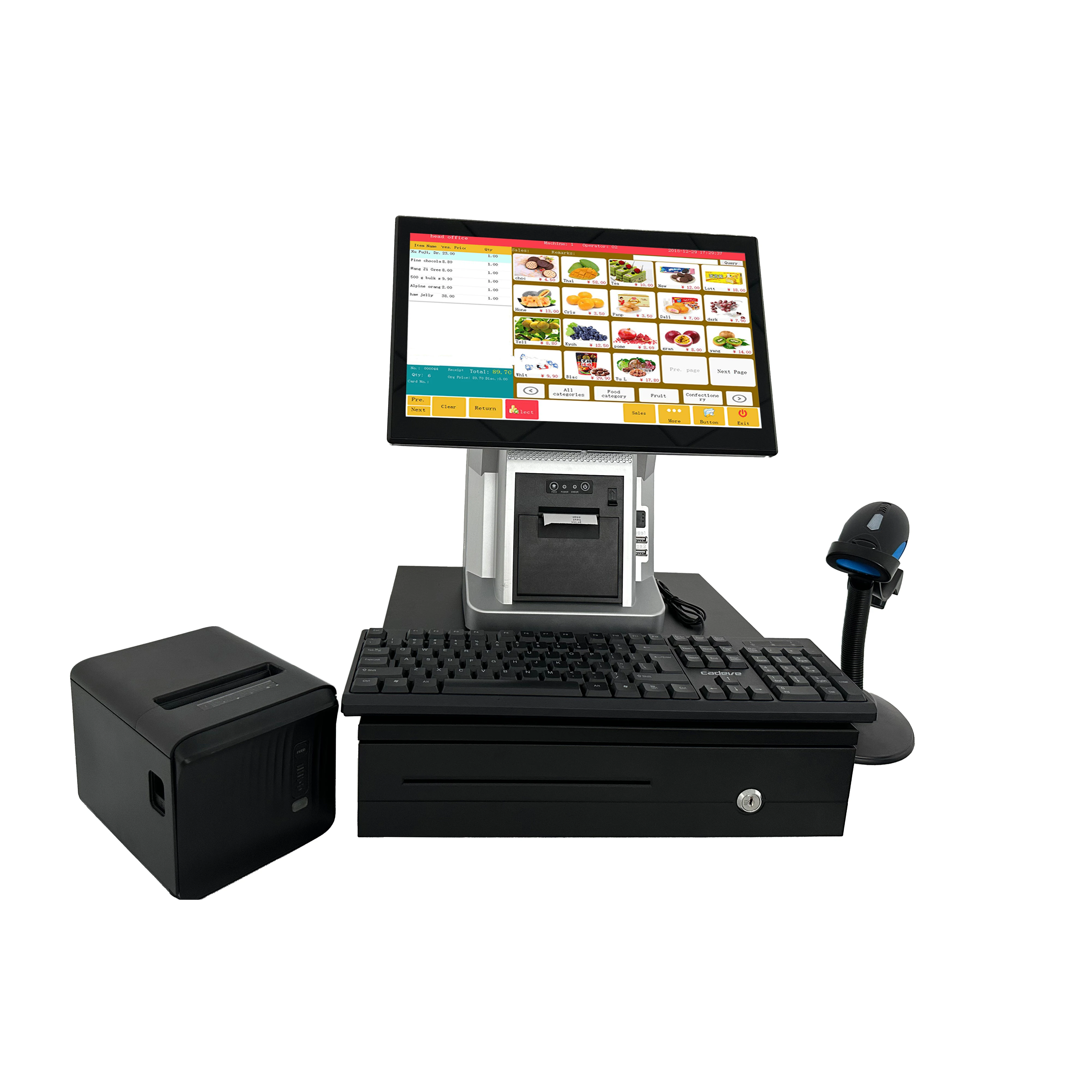 15.6' touch screen all in one windows os pos system restaurant windows 7 pos system