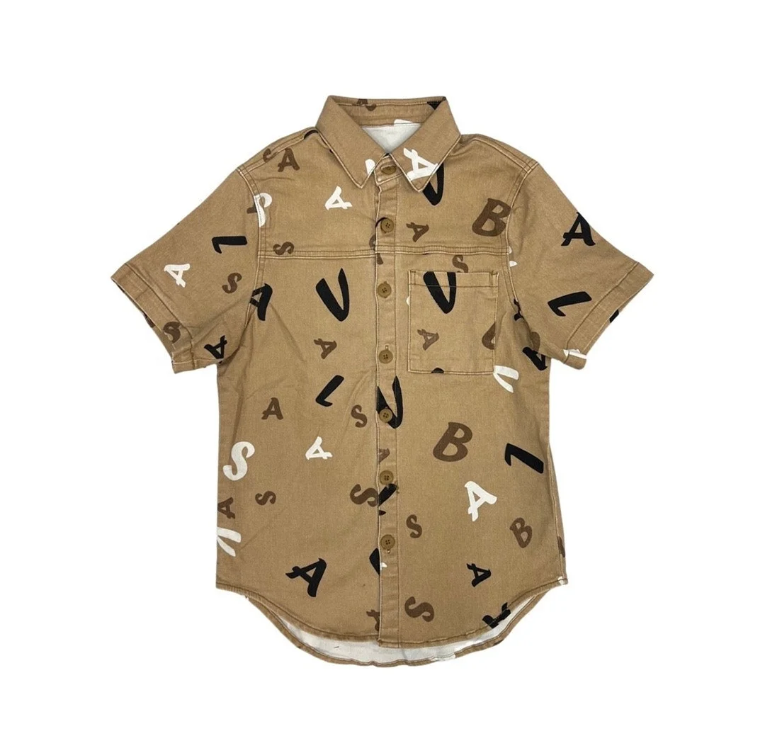KY Streetwear All over Print Summer Tactical Shirts for Men Short Sleeve Tactical Shirt and Flare Trousers With Buckle Hat