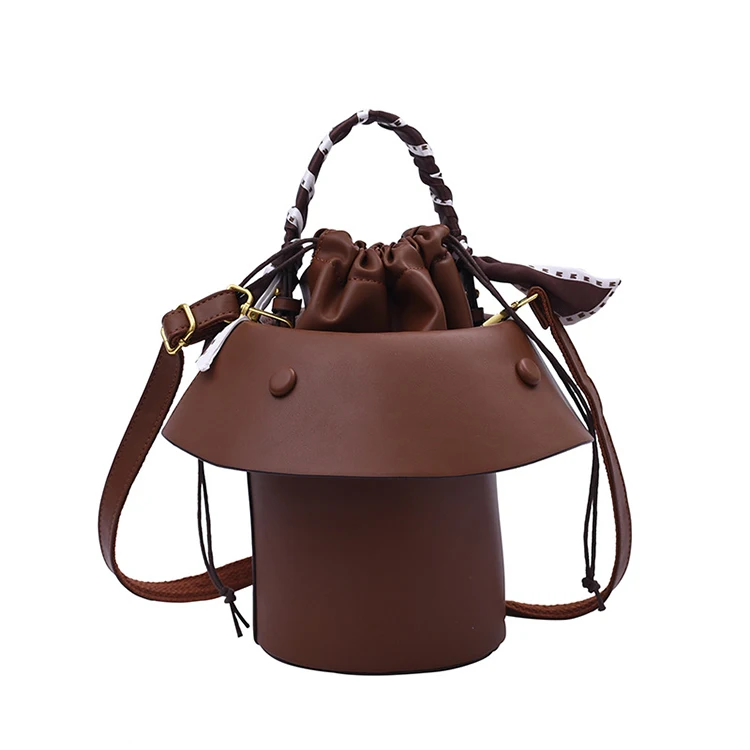 Cheap Price PU Leather Europe Fashion Drawstring Ladies Shoulder Bucket Hand Bag