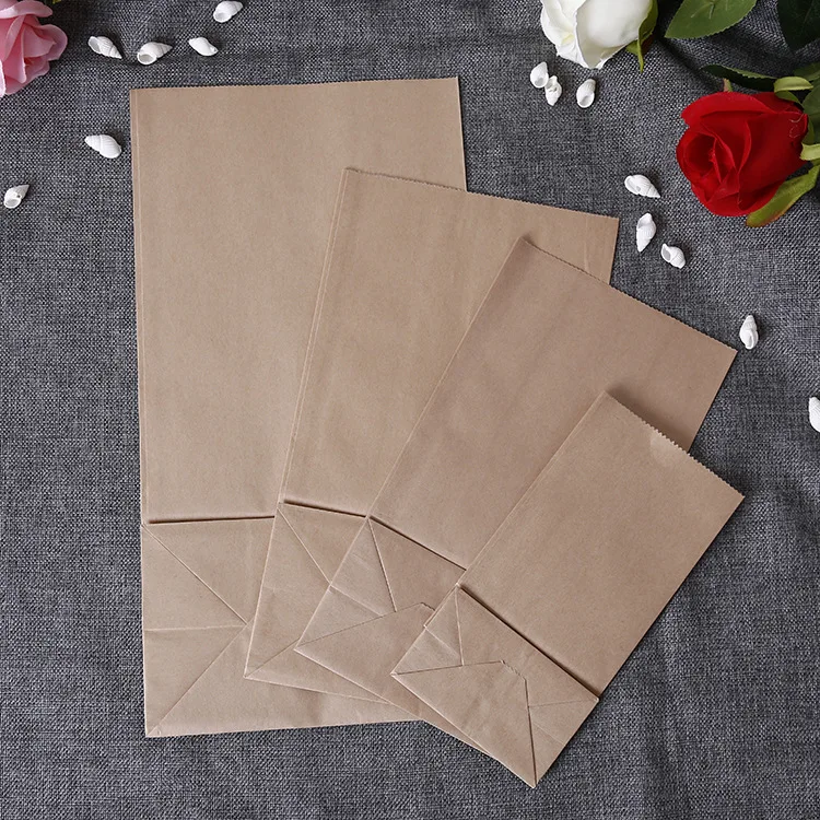 Biodegradable Paper Bag Kraft With custom Logo Print,Brown Paper Food Shopping Bag grocery paper bag for supermarket