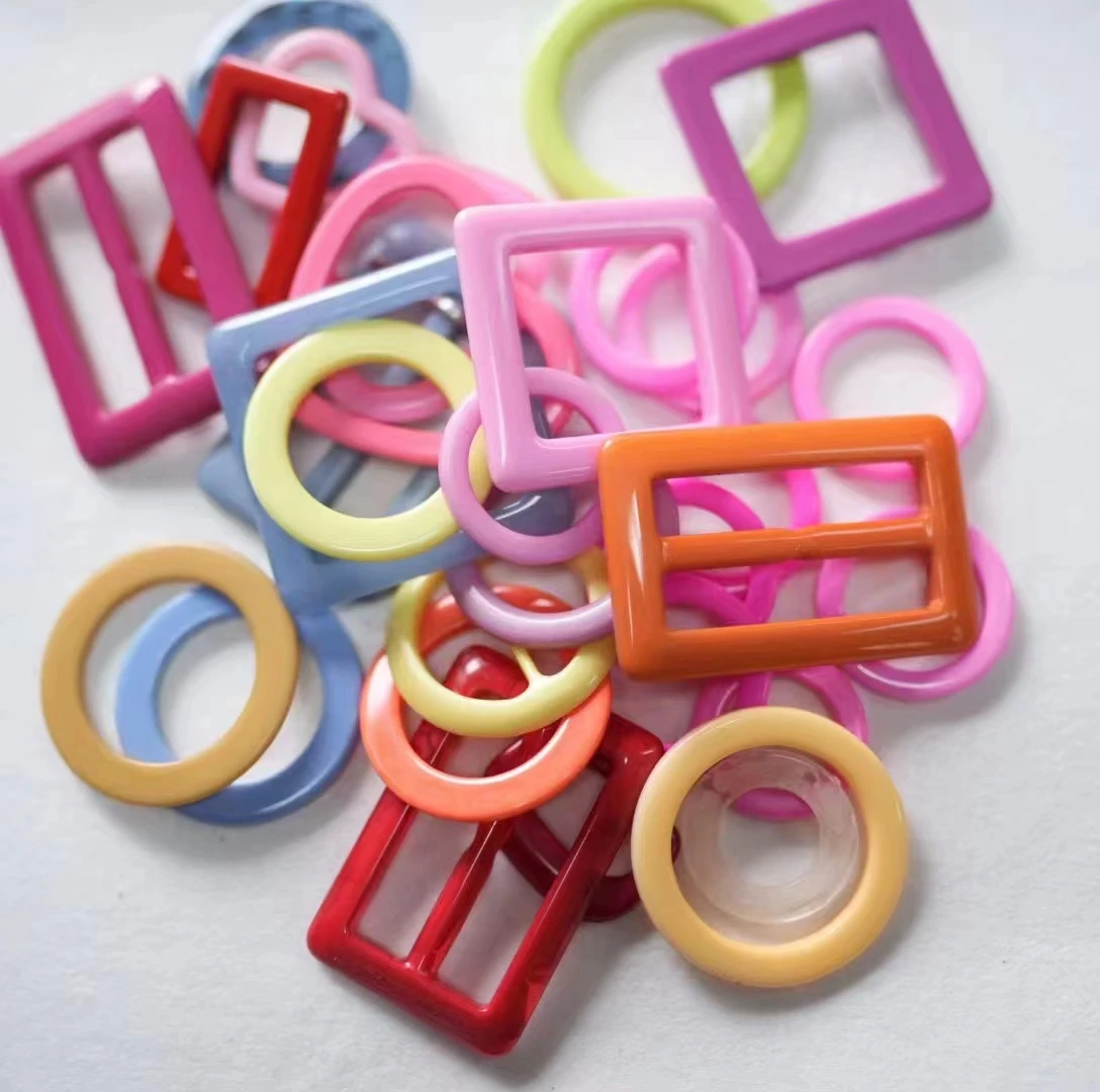 Brown Button Waist Buckle Arrival Wholesale Glitter Resin New Clip Buckles Plastic for Clothes Custom Desgin Elegant