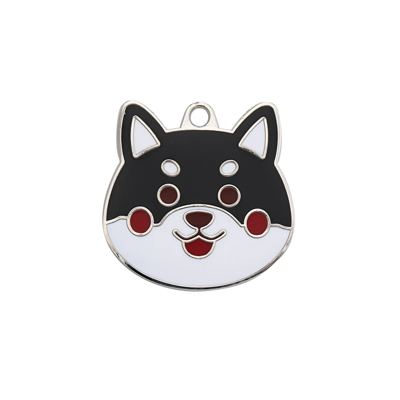 Custom pet dog metal accessories engraved gold logo dog name tag multi custom shapes collar dog metal tag with chain