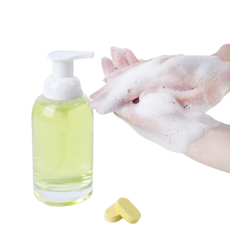 Eco-friendly effervescent tablet Solid hands liquid cleaner foaming hand soap tablets