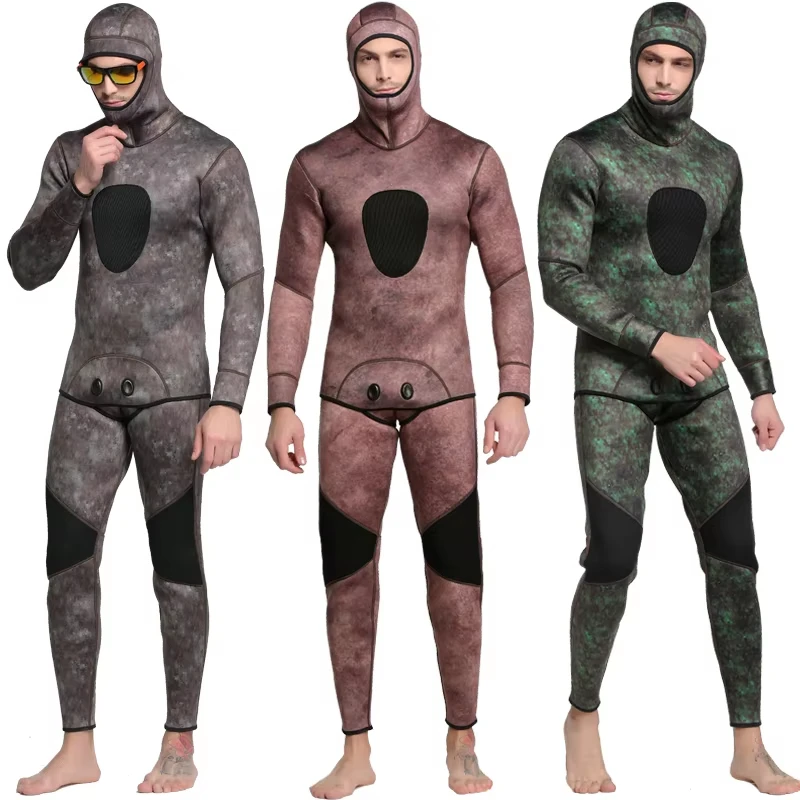 OEM Customized Two Piece Custom Wetsuit CR Neoprene 3mm Diving Suits Traje De Buceo Open Cell Diving Spearfishing Wetsuit