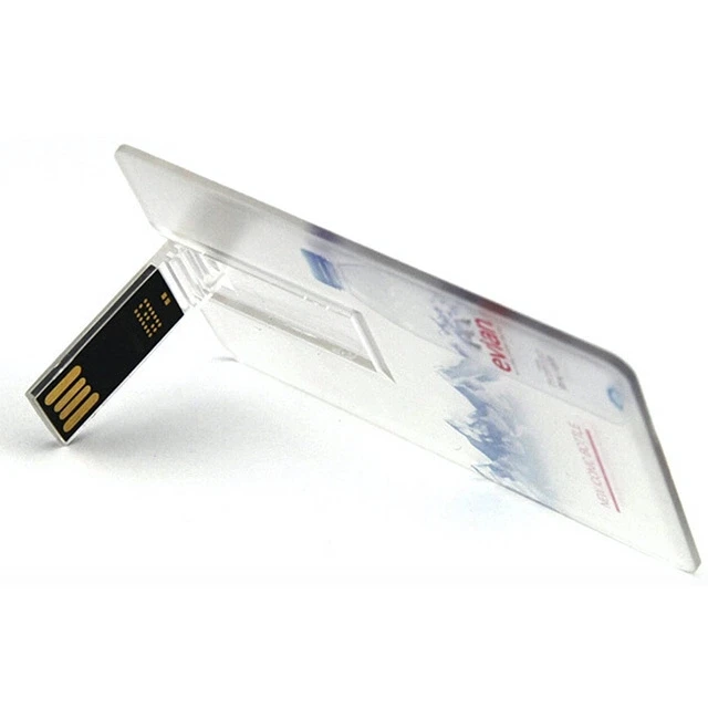 Business promotion gift customized logo printing 4GB 8GB 32GB clear acrylic transparent business card usb flash key pen drive