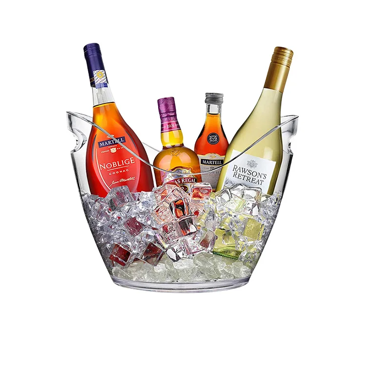 China Factory Wholesale Hot Selling Clear Plastic Wine Chiller Bucket Beer Large Ice Bucket