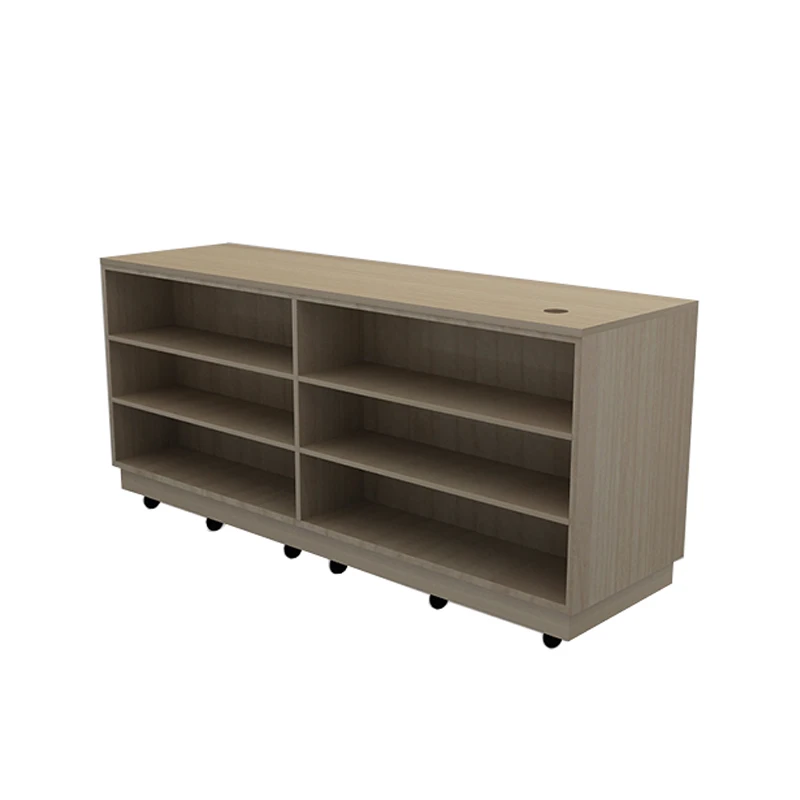 Wooden Cash Register Counter with front Display Rack