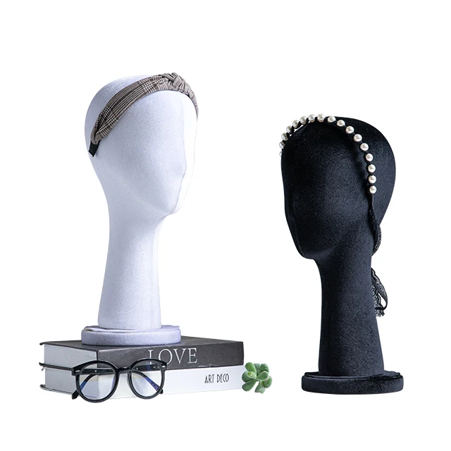 Head Hat Holder Headband Display velvet head Mannequin Heads With Base For Wig Display Rack