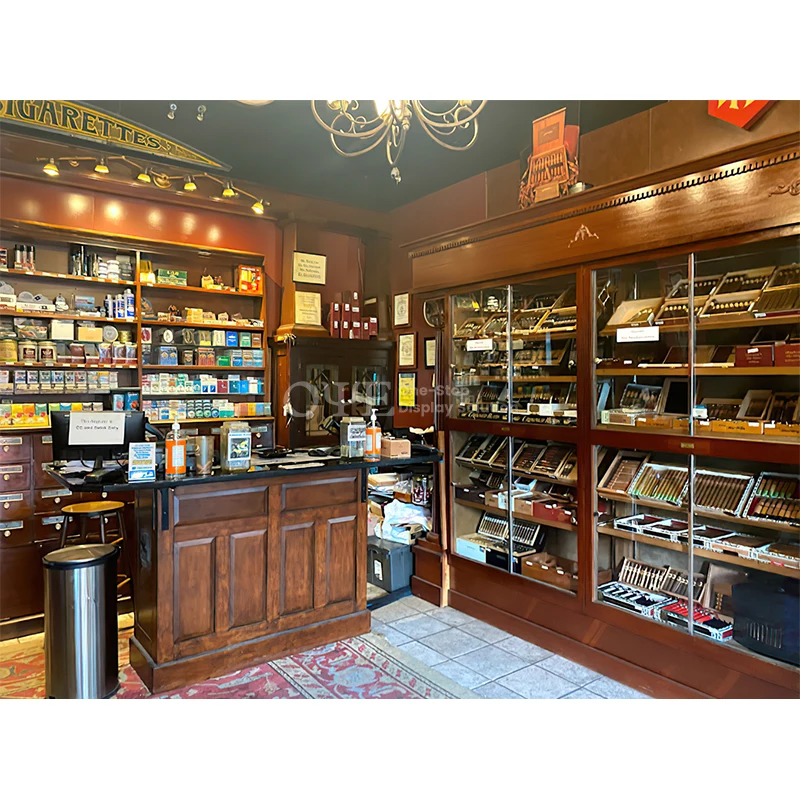 Customized High Quality Cigar Shop Cigarette Store Furniture Smoke Tobacco Showcase for Display