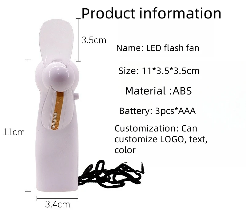 Wholesale Flash Fan Led Mini Light Flash Fan Advertising Promotion Complimentary Handheld Usb Flash Fan