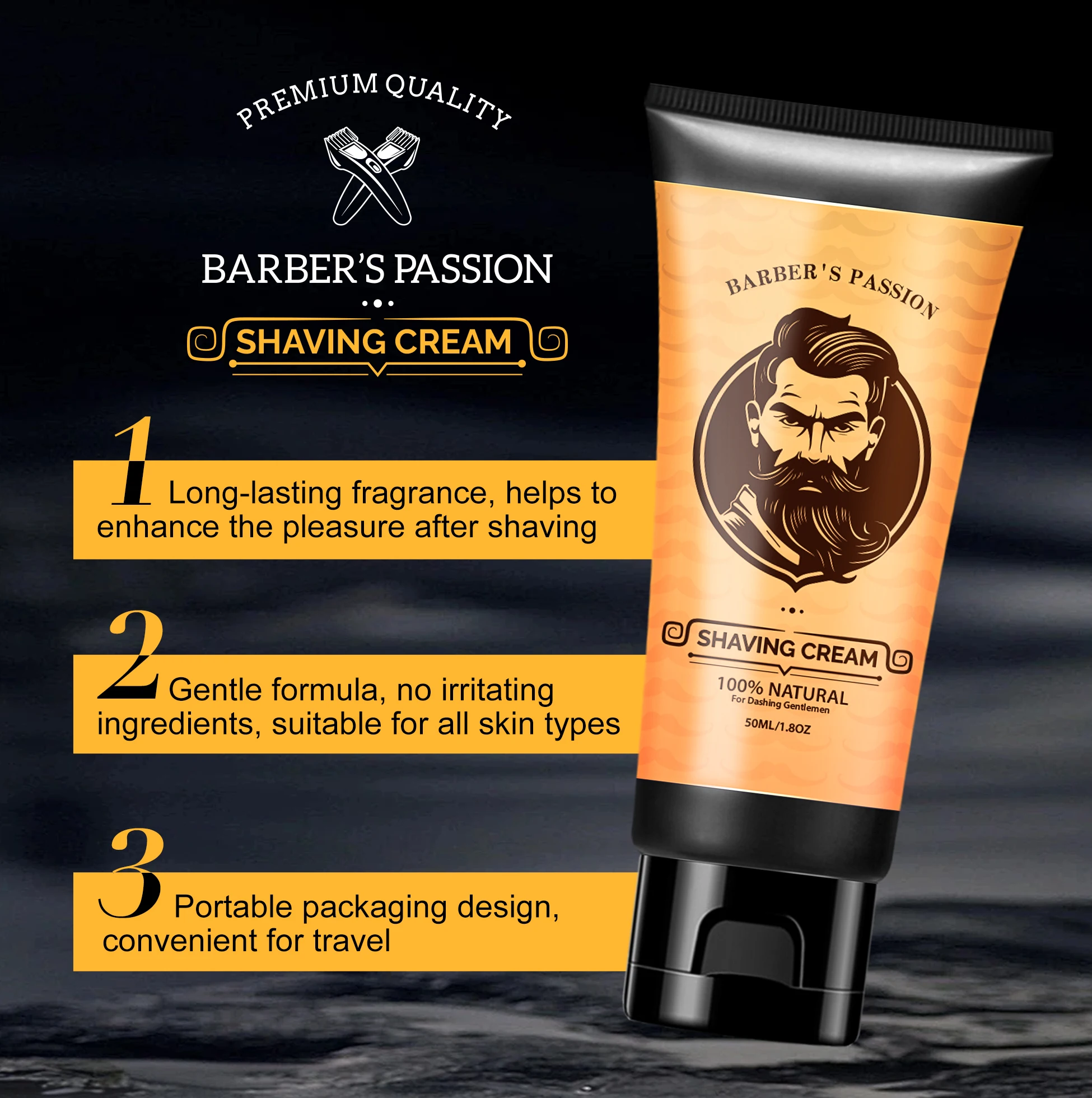 Private Label Cleanses Refreshes Shave Cream Hydrates Calms Skin Smoother Shave Gel No Irritation No Itching