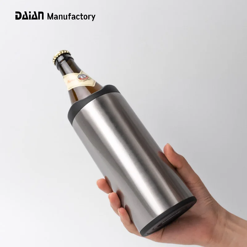 New Release Eco Friendly 16oz Double Wall Stainless Steel Can Cooler and Beer Bottle Cooler with Beer Opener