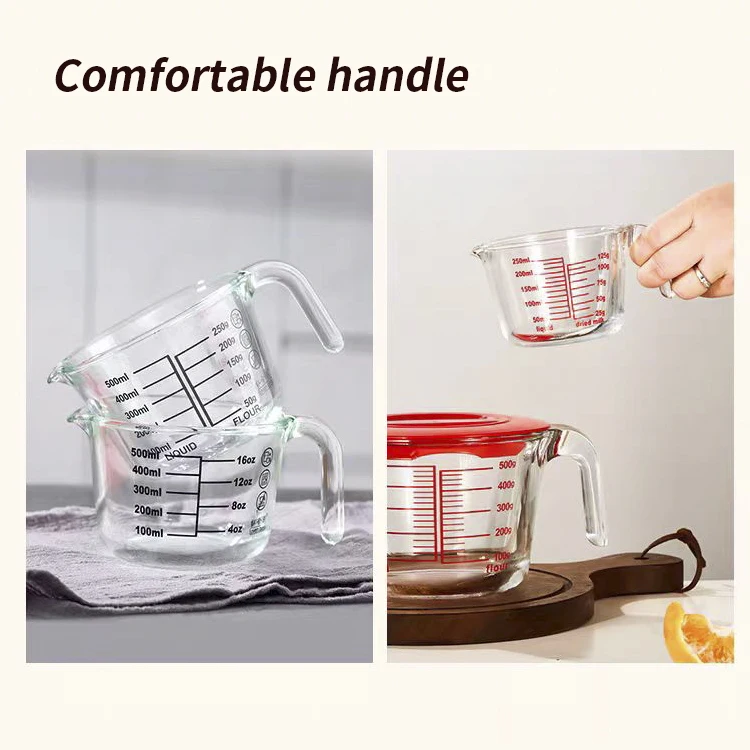 IKOO nesting liquid measuring cups glass measuring cup with lid for kitchen