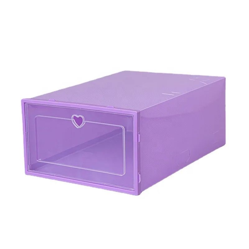 OEM/ODM New storage box Solid color of plastic Open the door Shoebox storage The factory produces and sells shoeboxes Plastic mo