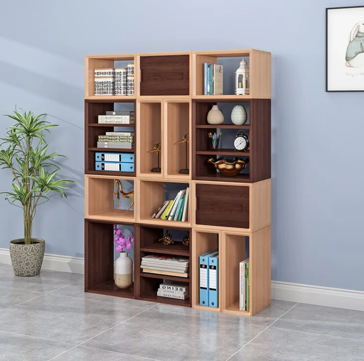 Home Floor Standing Black Walnut Wooden Storage Unit Magazine Rack Book Shelf Bookcases Organizer For Living Room Office Hotel