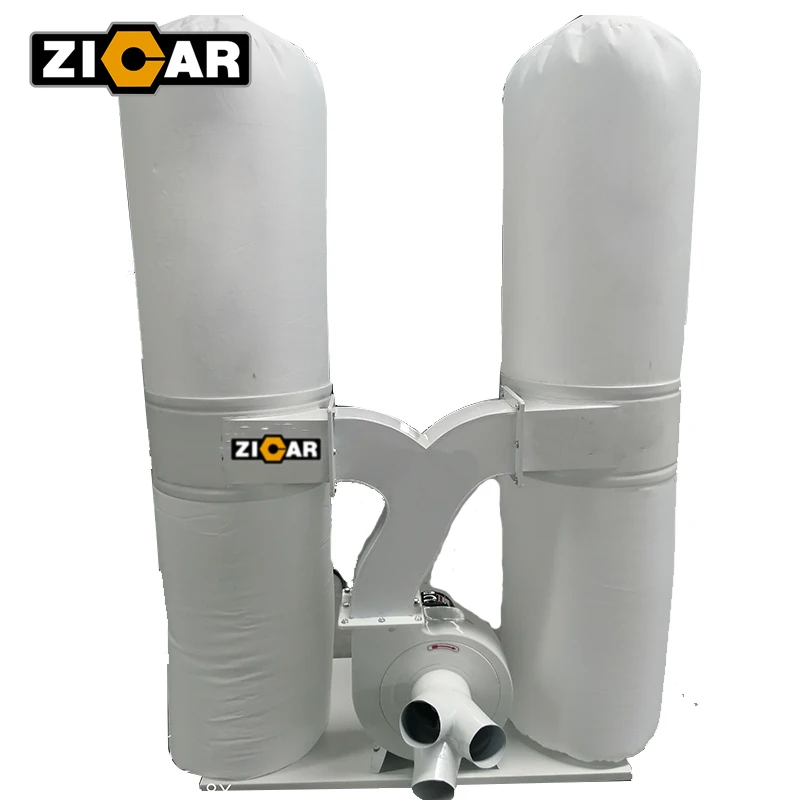 ZICAR two bags Professional industrial wood sawdust dust collector dust extractor FM9055 recolector de polvo