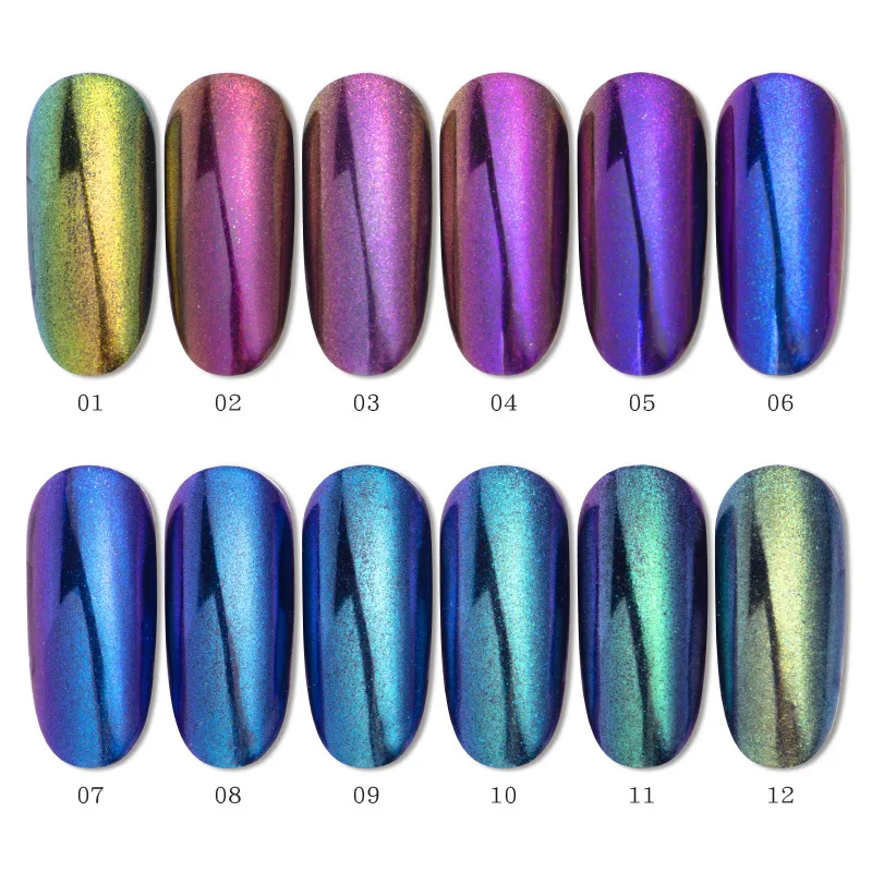 Nail 12 color set infiltration magic powder super fine shiny gel nails acrylic glitter powder