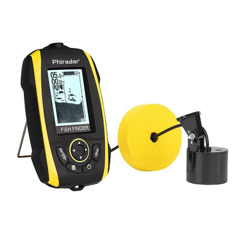 Phiradar Newest fishfinder Detector Finding Deeper Depth Sonar Fish Finder Waterproof Metal CHINA Piece Plastic Design Meter