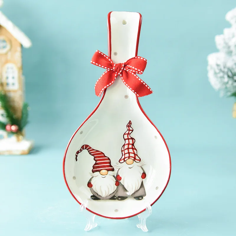 HY Hot Sale Wholesale High Quality Kitchen Christmas Spoon Rest Ceramic, Nordic Ceramic Spoon Rest Customized Logo