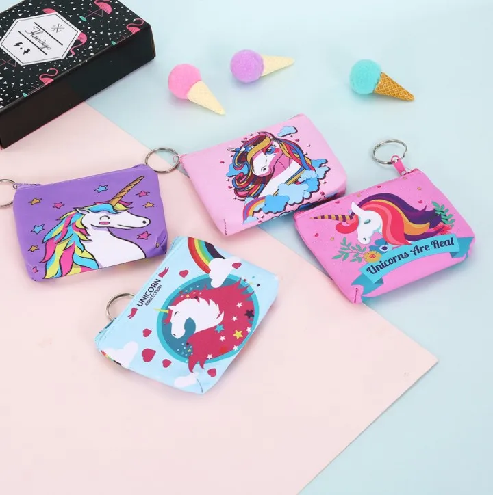 Women cute coin purse mini wallet unicorn print coin purse for girls