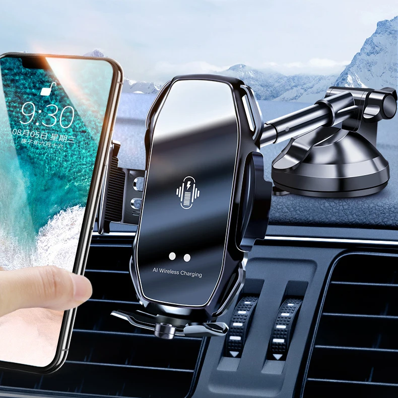 Hot Selling 15w Car Phone Mount Wireless Charger Mobile Phone Charger For Car