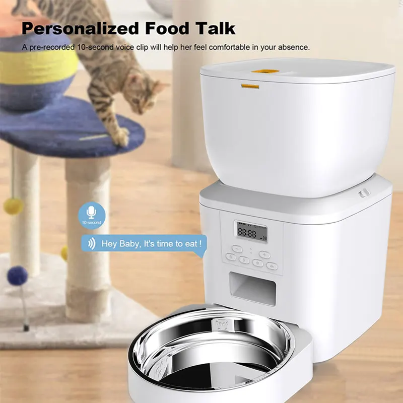 4L Stainless Steel Factory Wholesale Dog Cat Food Dispenser Pet Bowl Feeder Timed Ration Smart Automatic Pet Feeder