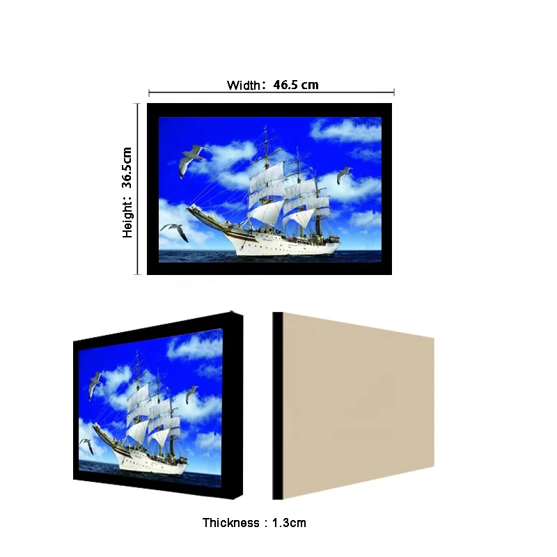 3D lenticular painting with black frame  40*30cm PET 5D 3D lenticular picture frames artwork modern pictures for home decoration