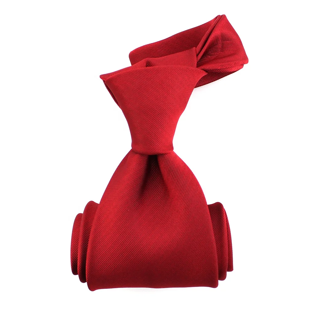 China Suppliers Wholesale Handmade Men 9cm Business Fashion Solid Color Tie Exquisite Grosgrain Woven 100% Silk Necktie Red