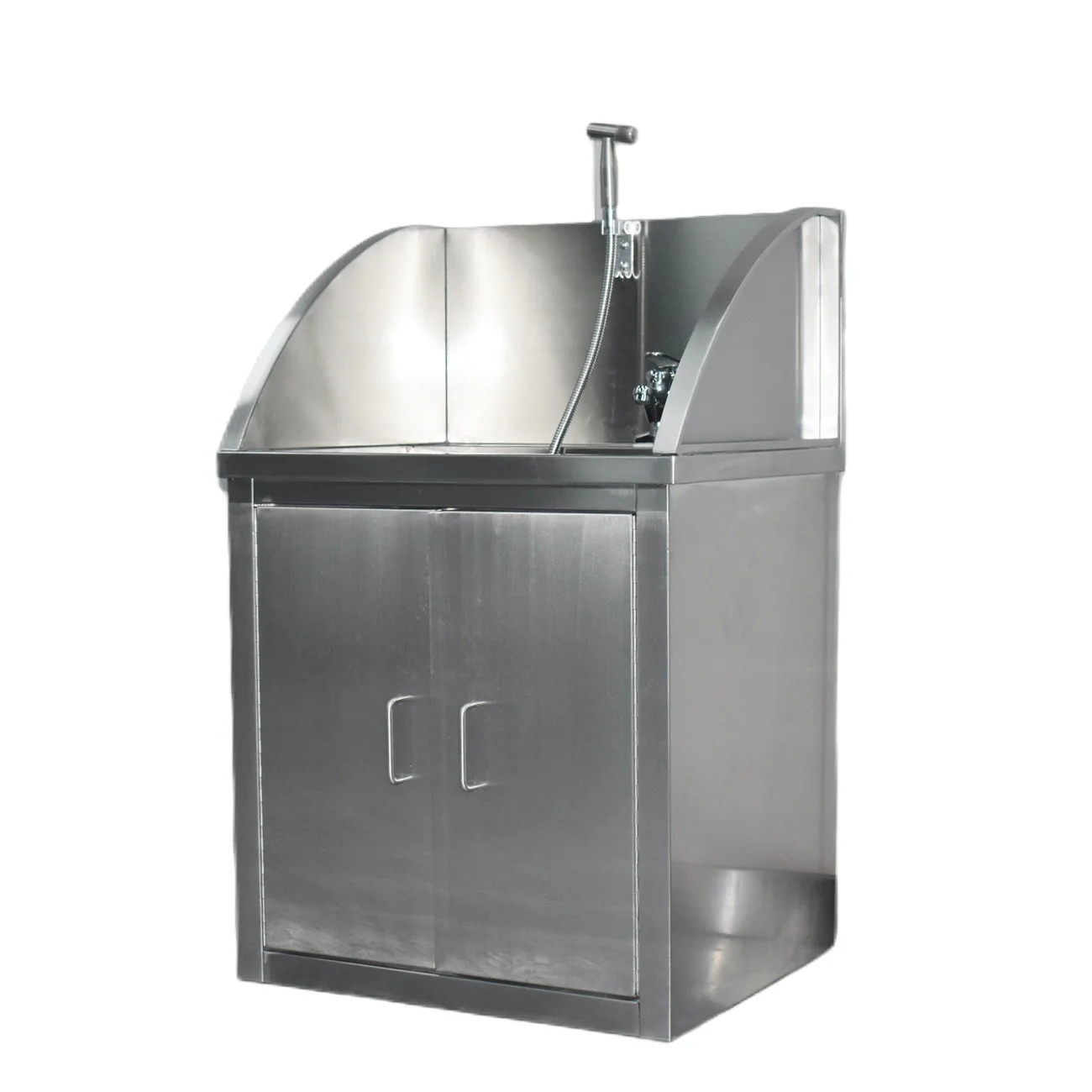 Supply medical equipment 304 stainless steel mop sink with faucet and side splash