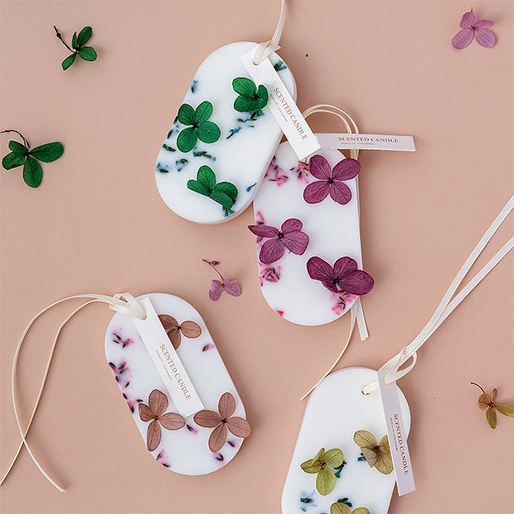 Wholesale Home Fragrance Handmade Dried Flower Scented Candle Wax Tablets