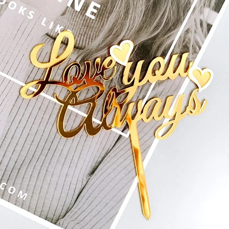 
Love You Always Happy Anniversary cake topper Wedding Decoration Cake Topper 